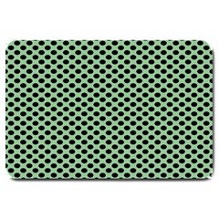 Polka Dot Green Black Large Doormat  by Mariart