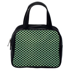 Polka Dot Green Black Classic Handbags (one Side) by Mariart