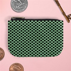 Polka Dot Green Black Mini Coin Purses by Mariart