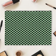 Polka Dot Green Black Cosmetic Bag (xl) by Mariart