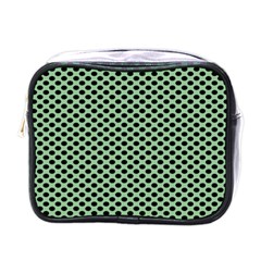 Polka Dot Green Black Mini Toiletries Bags by Mariart