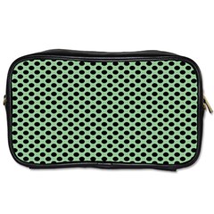 Polka Dot Green Black Toiletries Bags by Mariart