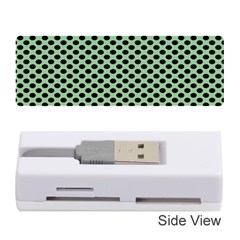 Polka Dot Green Black Memory Card Reader (stick)  by Mariart