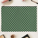 Polka Dot Green Black Cosmetic Bag (XXXL)  Front