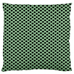 Polka Dot Green Black Large Flano Cushion Case (one Side) by Mariart