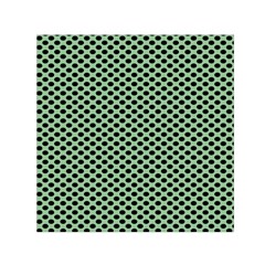 Polka Dot Green Black Small Satin Scarf (square) by Mariart