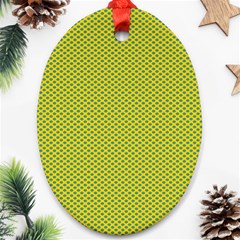 Polka Dot Green Yellow Ornament (oval) by Mariart