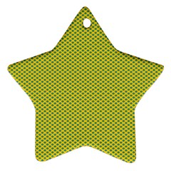 Polka Dot Green Yellow Ornament (star) by Mariart