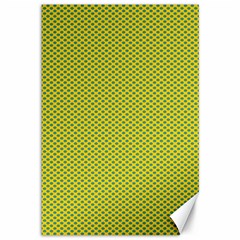 Polka Dot Green Yellow Canvas 12  X 18   by Mariart