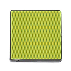 Polka Dot Green Yellow Memory Card Reader (square) by Mariart