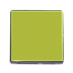 Polka Dot Green Yellow Memory Card Reader (Square) Front