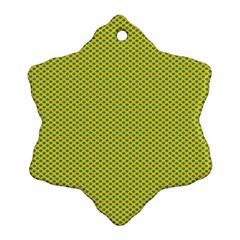 Polka Dot Green Yellow Ornament (snowflake) by Mariart