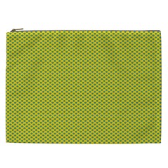 Polka Dot Green Yellow Cosmetic Bag (xxl)  by Mariart