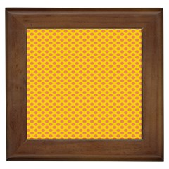 Polka Dot Orange Yellow Framed Tiles