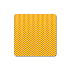 Polka Dot Orange Yellow Square Magnet by Mariart