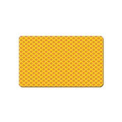 Polka Dot Orange Yellow Magnet (name Card) by Mariart