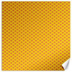 Polka Dot Orange Yellow Canvas 12  X 12   by Mariart