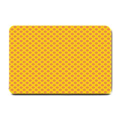 Polka Dot Orange Yellow Small Doormat  by Mariart