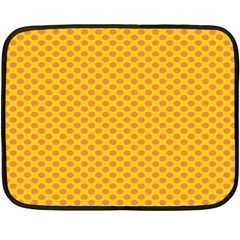 Polka Dot Orange Yellow Double Sided Fleece Blanket (mini)  by Mariart