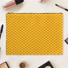 Polka Dot Orange Yellow Cosmetic Bag (xl) by Mariart