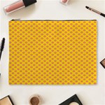 Polka Dot Orange Yellow Cosmetic Bag (XL) Front