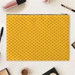 Polka Dot Orange Yellow Cosmetic Bag (XL) Back