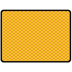 Polka Dot Orange Yellow Fleece Blanket (large)  by Mariart