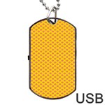 Polka Dot Orange Yellow Dog Tag USB Flash (One Side) Front