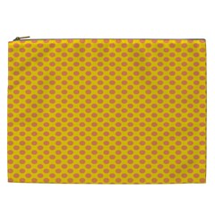 Polka Dot Orange Yellow Cosmetic Bag (xxl)  by Mariart