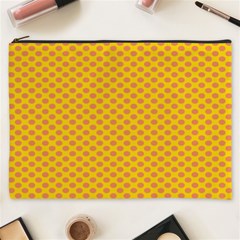 Polka Dot Orange Yellow Cosmetic Bag (xxxl)  by Mariart