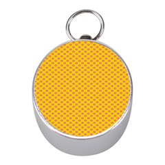 Polka Dot Orange Yellow Mini Silver Compasses by Mariart