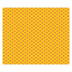 Polka Dot Orange Yellow Double Sided Flano Blanket (small) 