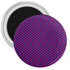 Polka Dot Purple Blue 3  Magnets by Mariart