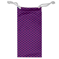 Polka Dot Purple Blue Jewelry Bag by Mariart