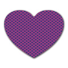 Polka Dot Purple Blue Heart Mousepads by Mariart