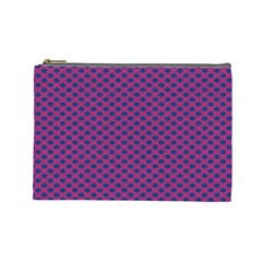 Polka Dot Purple Blue Cosmetic Bag (large)  by Mariart