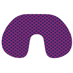 Polka Dot Purple Blue Travel Neck Pillows by Mariart