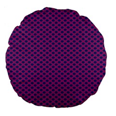 Polka Dot Purple Blue Large 18  Premium Flano Round Cushions by Mariart