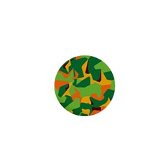 Initial Camouflage Green Orange Yellow 1  Mini Buttons by Mariart