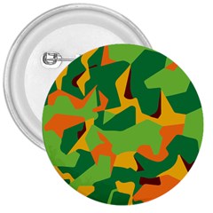 Initial Camouflage Green Orange Yellow 3  Buttons