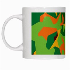 Initial Camouflage Green Orange Yellow White Mugs by Mariart