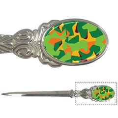 Initial Camouflage Green Orange Yellow Letter Openers