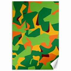 Initial Camouflage Green Orange Yellow Canvas 12  X 18   by Mariart