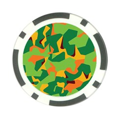 Initial Camouflage Green Orange Yellow Poker Chip Card Guard by Mariart