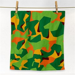 Initial Camouflage Green Orange Yellow Face Towel by Mariart