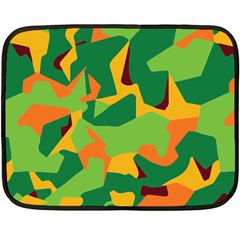 Initial Camouflage Green Orange Yellow Double Sided Fleece Blanket (mini)  by Mariart