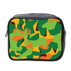 Initial Camouflage Green Orange Yellow Mini Toiletries Bag 2-side by Mariart