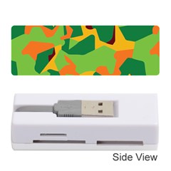 Initial Camouflage Green Orange Yellow Memory Card Reader (stick)  by Mariart