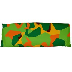 Initial Camouflage Green Orange Yellow Body Pillow Case (dakimakura) by Mariart