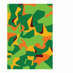 Initial Camouflage Green Orange Yellow Small Garden Flag (two Sides) by Mariart